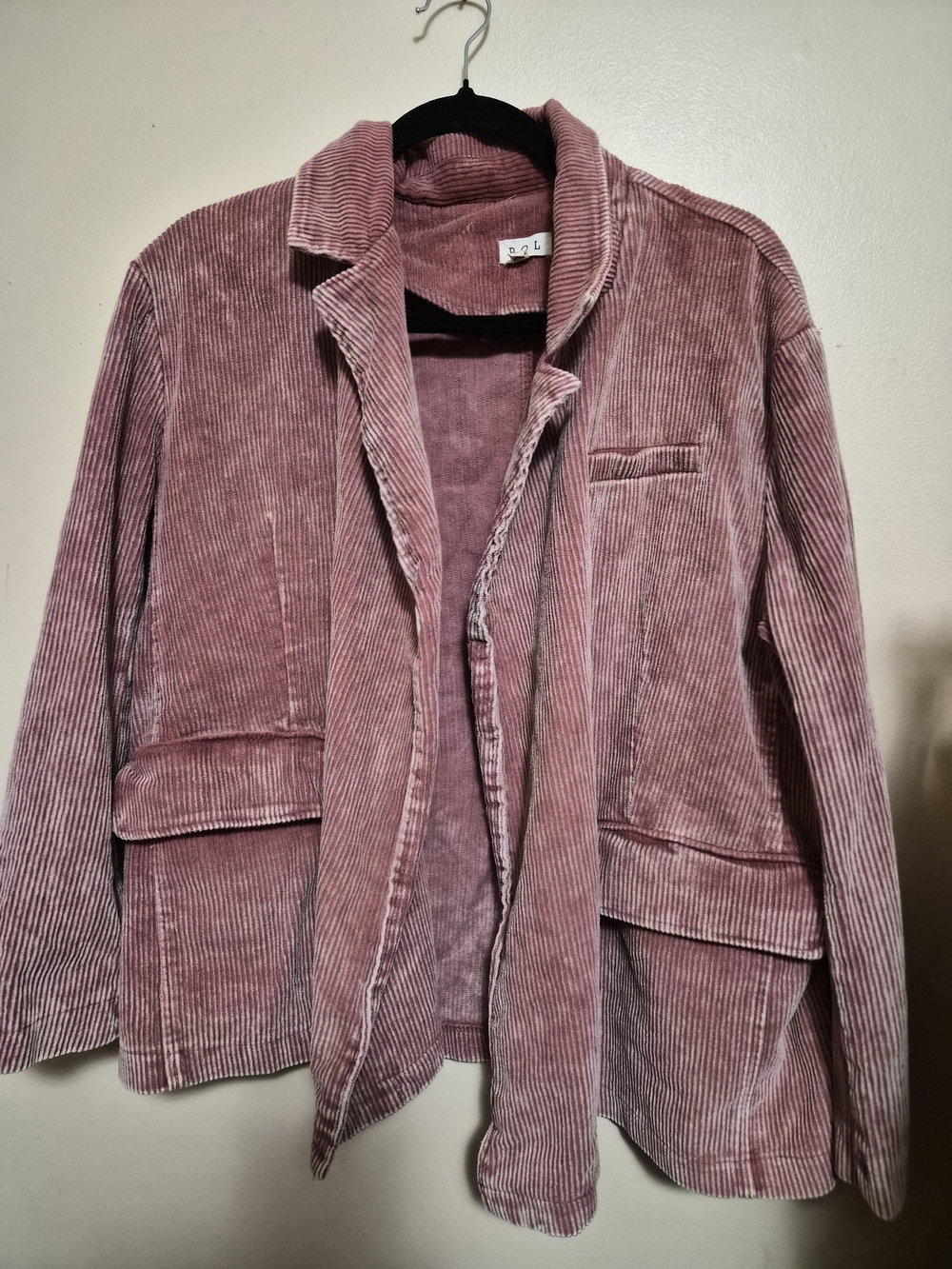 POL Ribbed Corduroy Blazer in Dusty Mauve